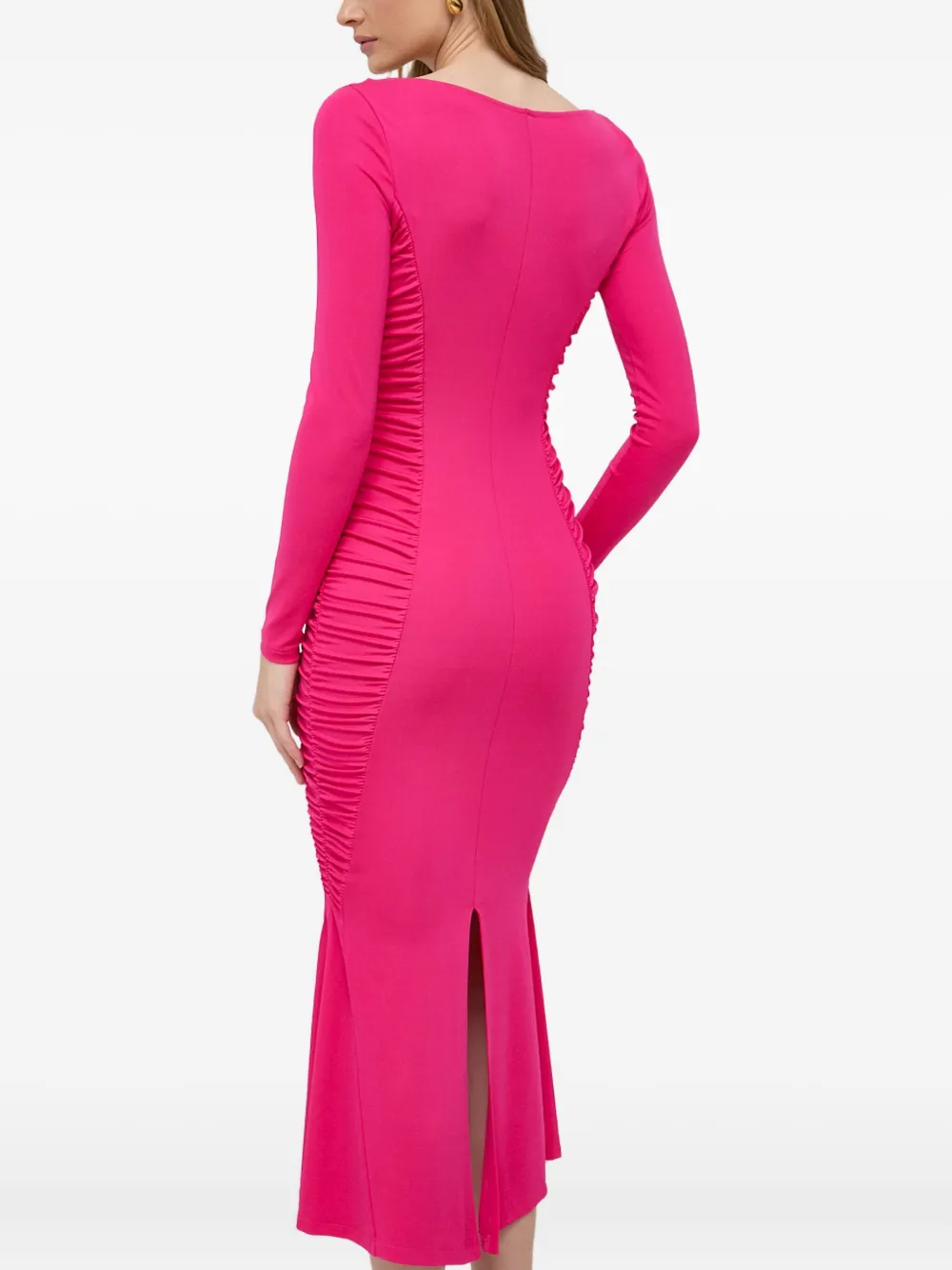 PINKO Maxi-jurk met ruches en lange mouwen Roze