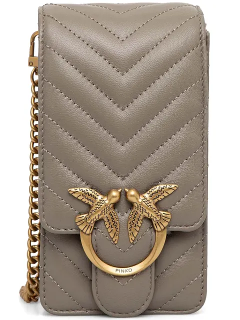 PINKO Capa para celular de couro matelassê chevron