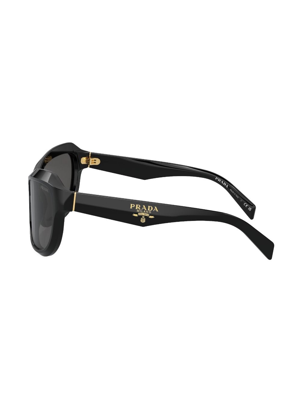 Shop Prada Pr A27s Oversize Frame Sunglasses In Black