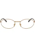 Prada Eyewear metallic oval-frame glasses - Gold