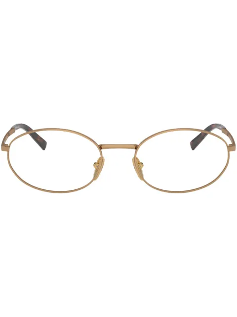 Prada Eyewear lentes de sol con armazón ovalada metalizada