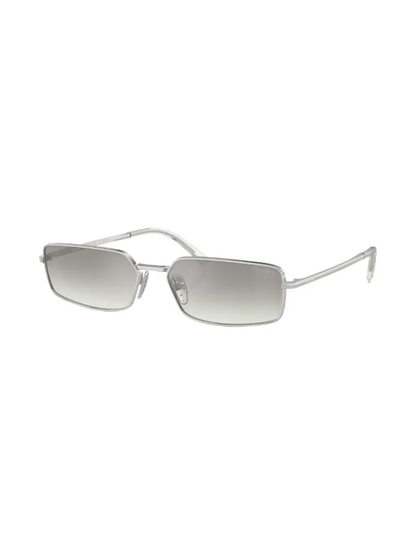 Y2K Prada Silver Rectangle Frame SPR 63B Logo Designer Sunglasses Frames Italy Prada SPR C53 Rectangle Sunglasses | Fashion Eyewear main image 4