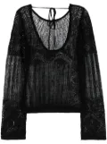 HERSKIND Kent open-knit top - Black