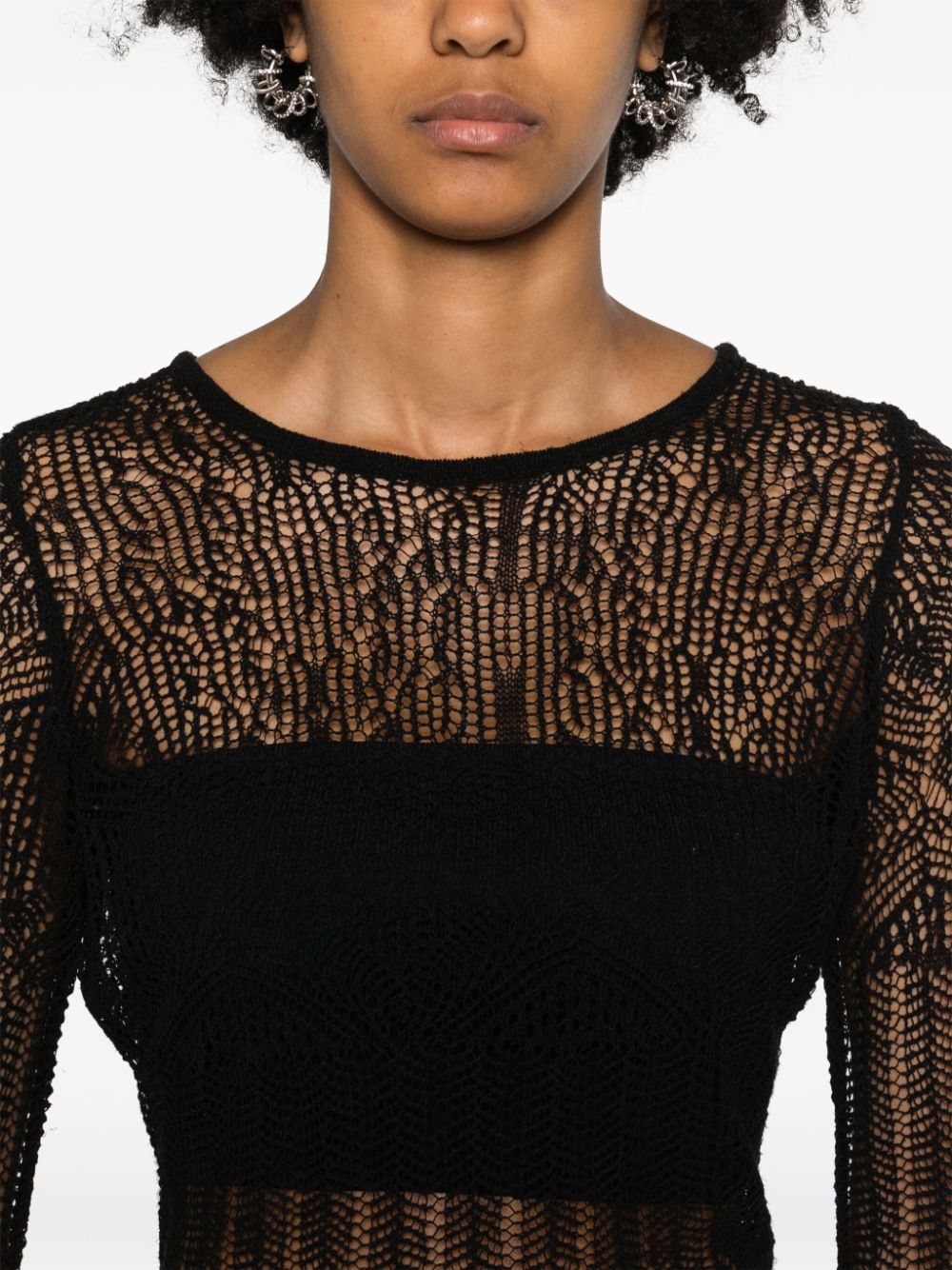 Shop Herskind Kent Open-knit Top In Black