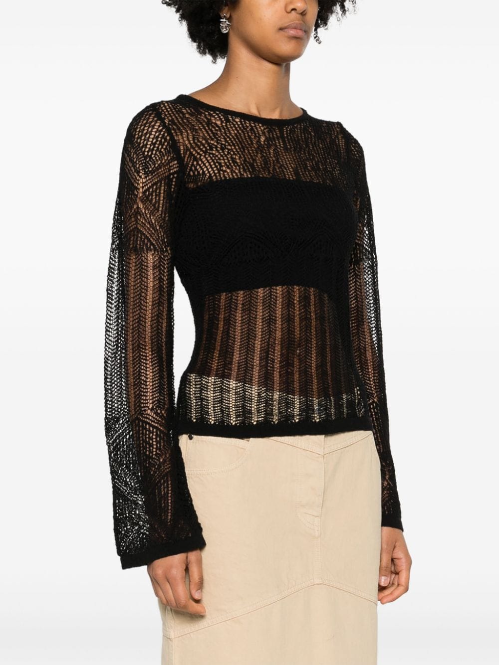 Shop Herskind Kent Open-knit Top In Black