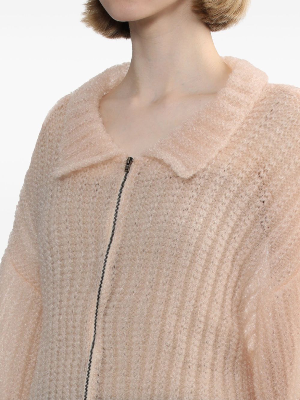 Maison Margiela semi-sheer zipped cardigan Women