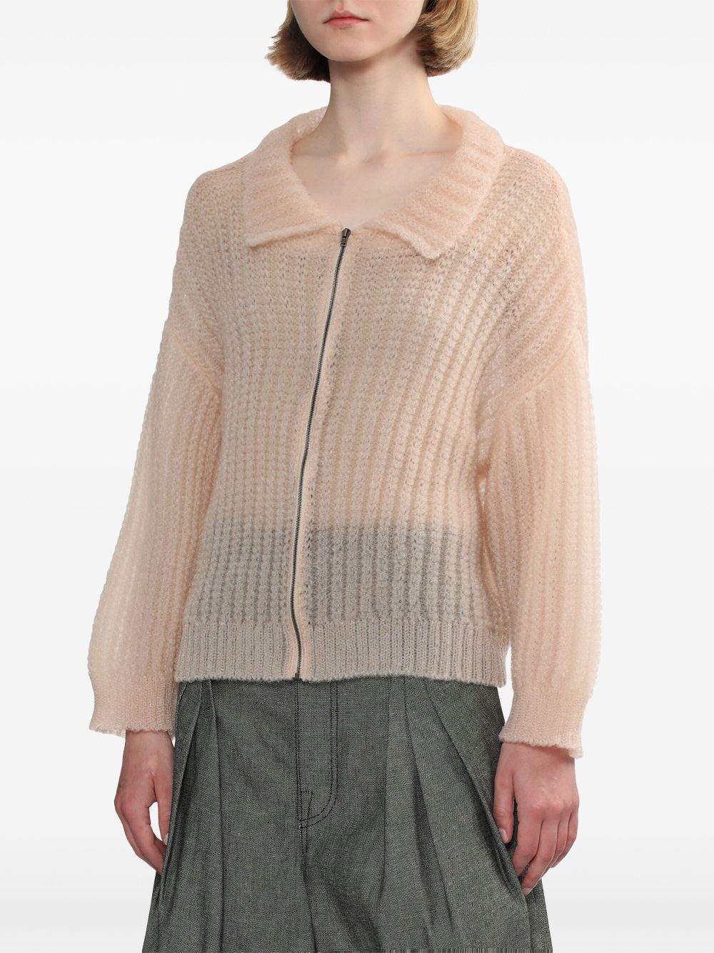 Maison Margiela semi-sheer zipped cardigan Women