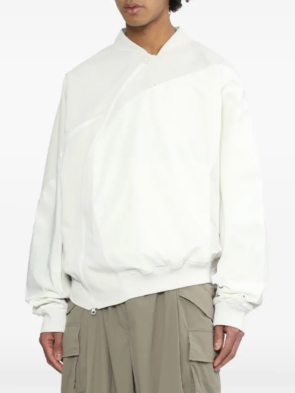 Post Archive Faction asymmetric-zip Bomber Jacket | White
