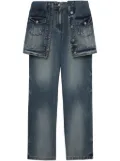 Juun.J layered panelled jeans - Blue