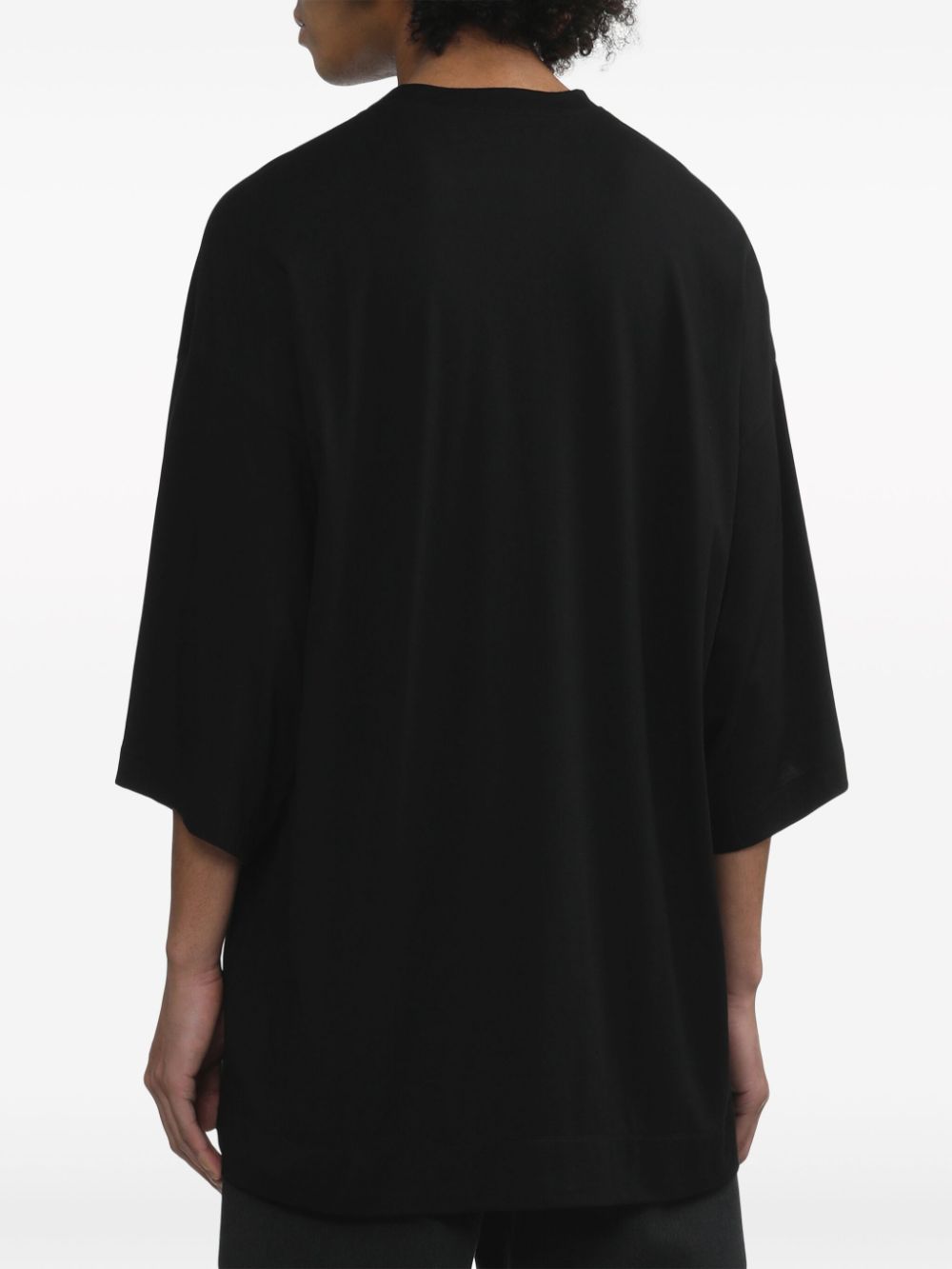 Shop Julius Crew-neck Drop-shoulder T-shirt In Black