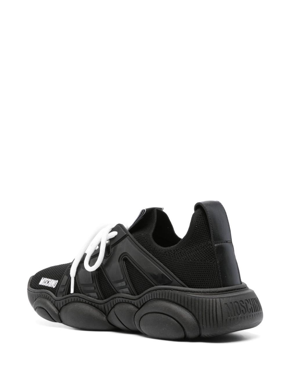 Shop Moschino Panelled Chunky Sneakers In Black