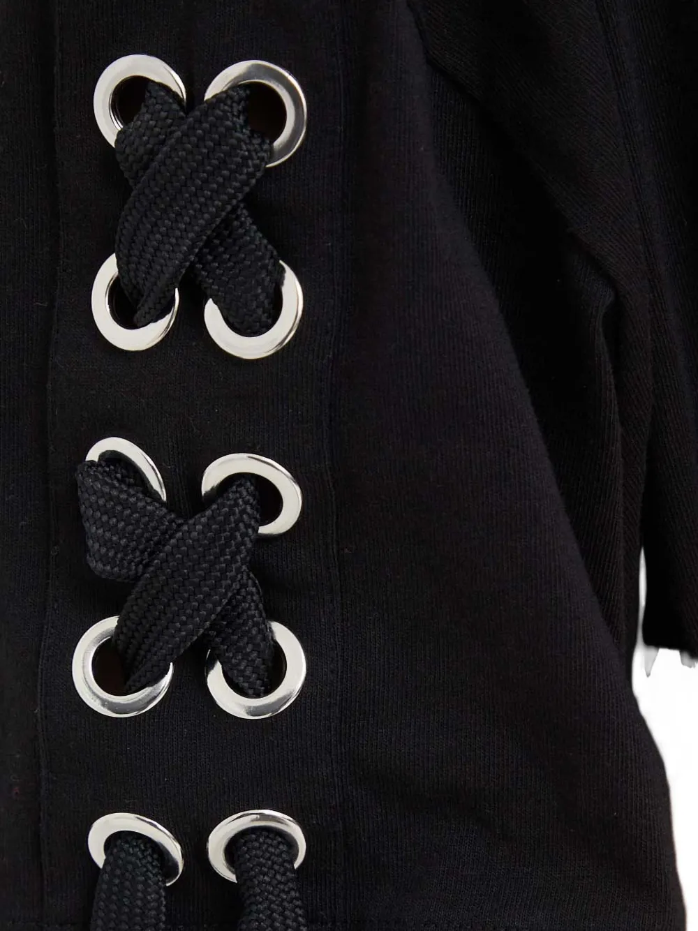 Pinko Eyelet Lace-up Top In Black