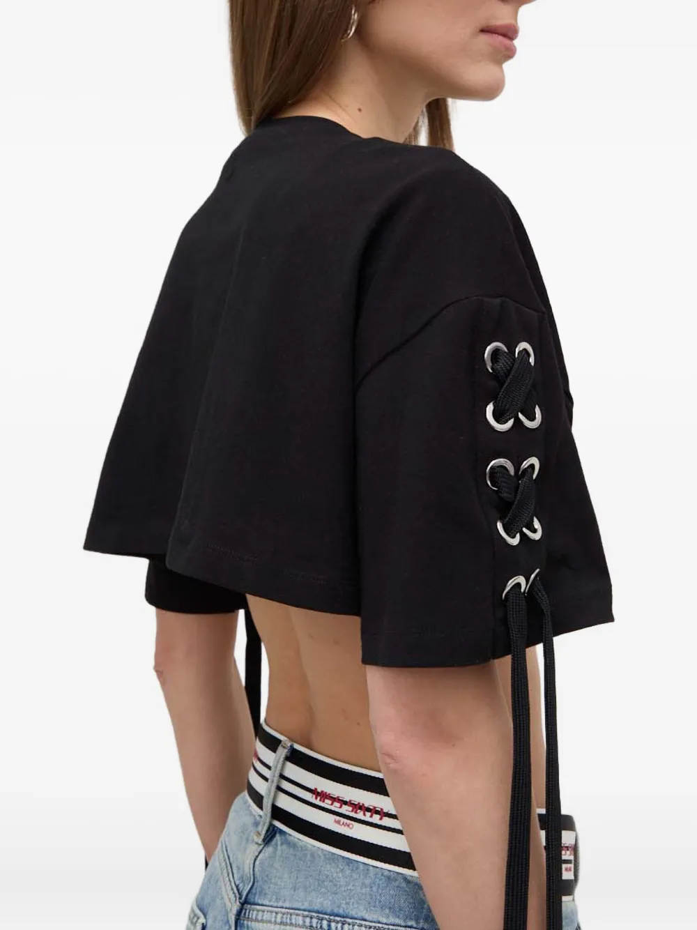Eyelet Lace-Up Top