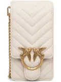 PINKO chevron-quilting leather phone case - White