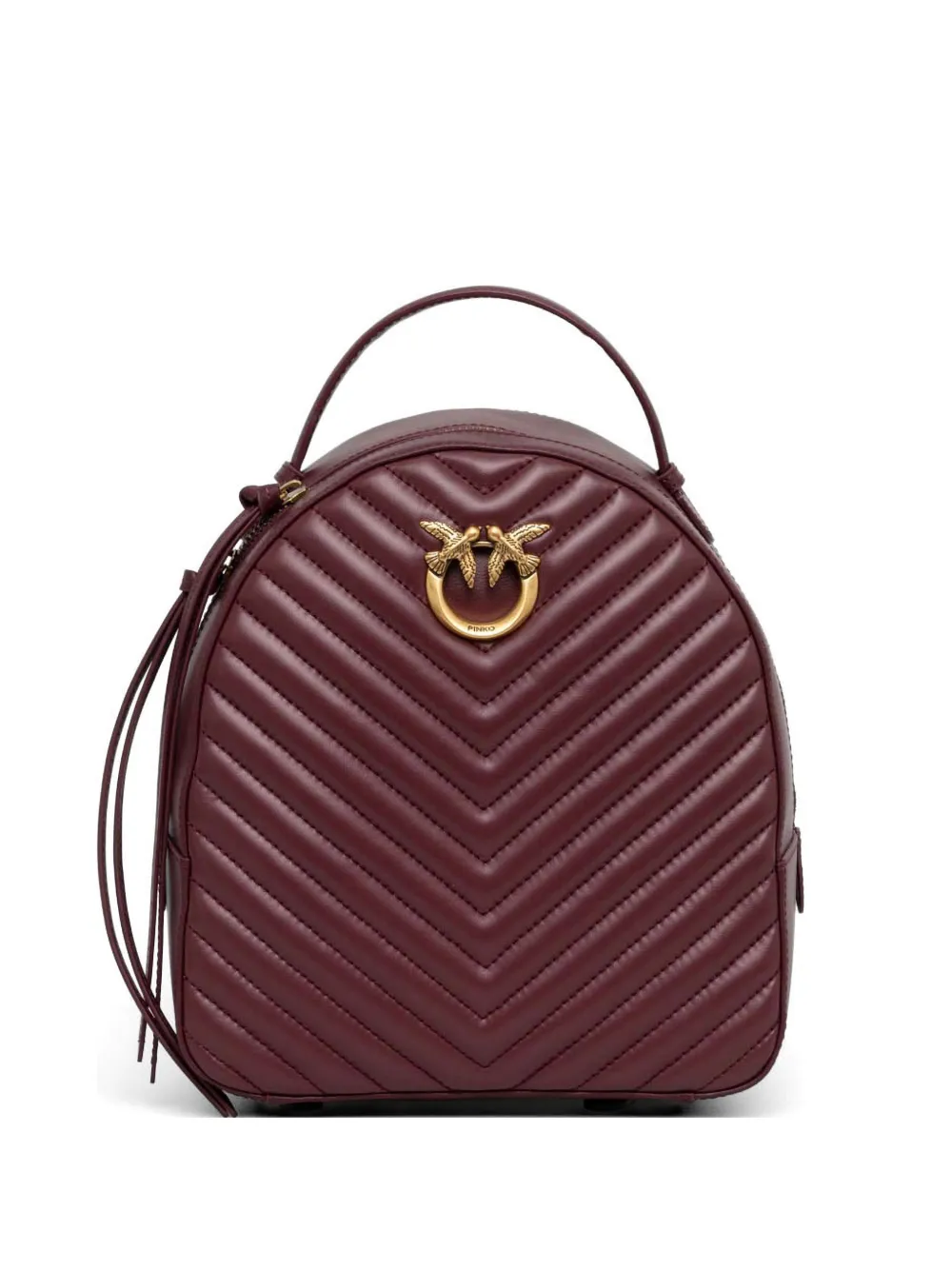 Pinko Love Chevron Backpack In Burgundy