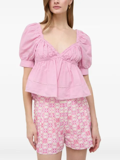 PINKO eyelet puff-sleeve top