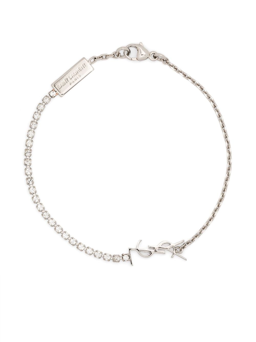 Saint Laurent Cassandre-charm Chain-link Bracelet In Metallic