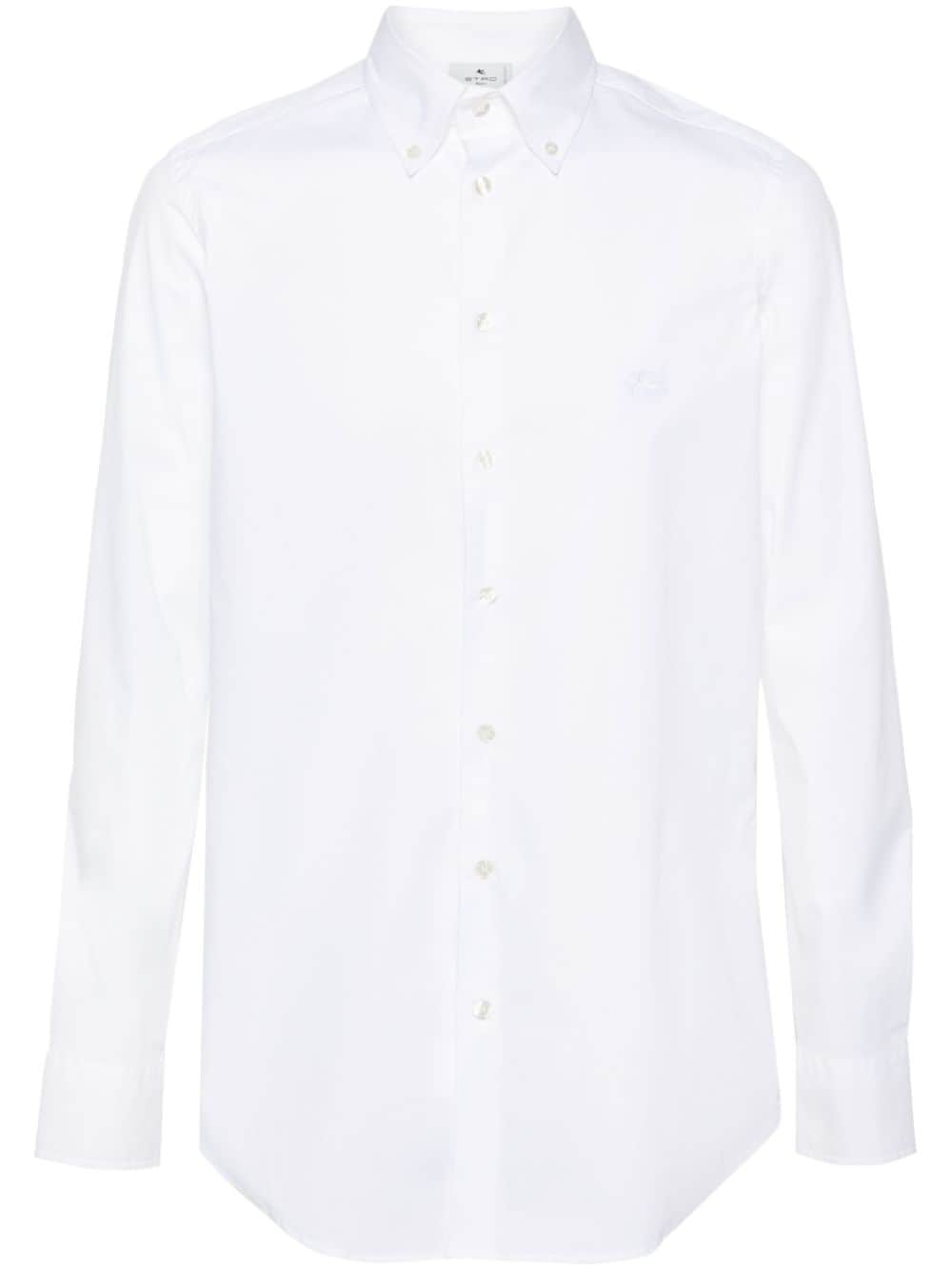 Etro Pegaso-embroidered Poplin Shirt In White