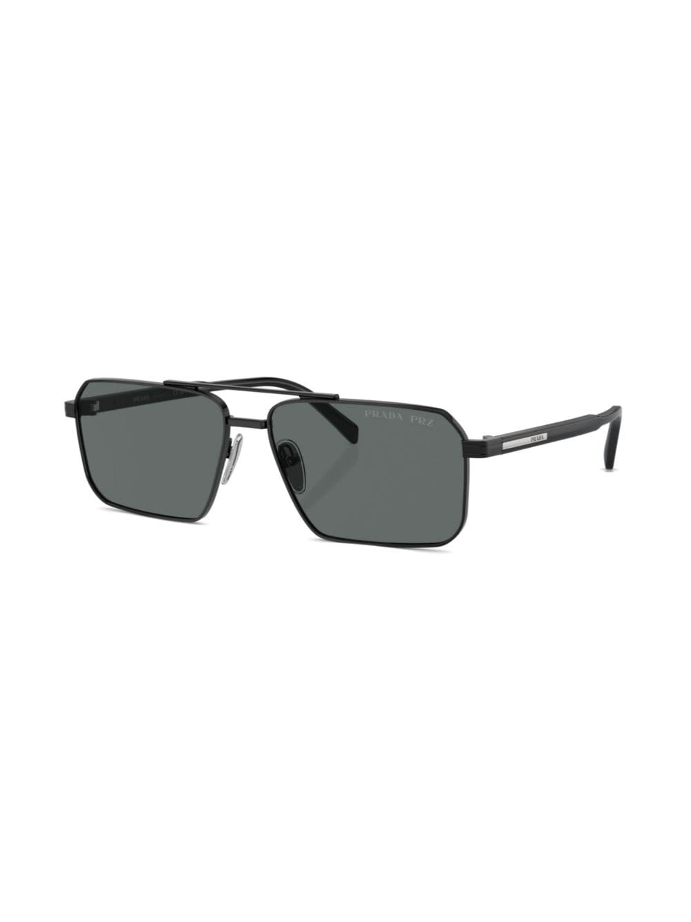 Shop Prada Pr A57s Aviator Frame Sunglasses In Black