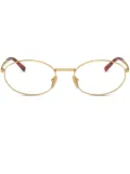 Prada Eyewear metallic oval-frame glasses - Gold
