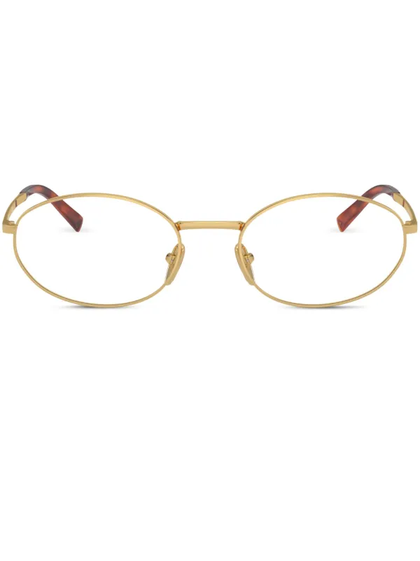 PRADA EYEWEAR オーバルフレーム ゴールドトーンサングラス Prada Eyewear オーバルフレーム サングラス | ゴールドトーン