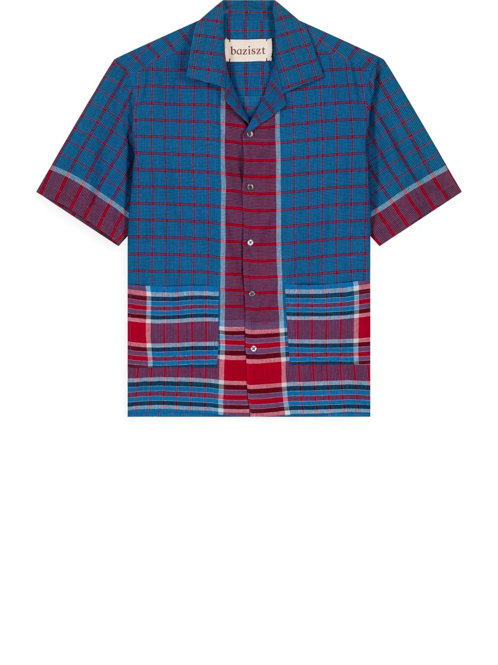 Baziszt plaid side-pockets shirt - Blauw