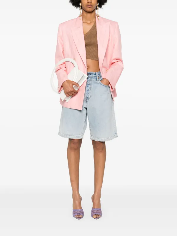 ジャケット THE ANDAMANE PIXIE DOUBLE BREASTED BLAZER PIXIE DOUBLE BREASTED FAUX LEATHER BLAZER – KURE