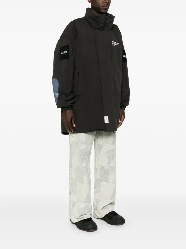 店舗良い | Coat Parka logo-print Monster Neighborhood Black FARFETCH | ジャケット・アウター