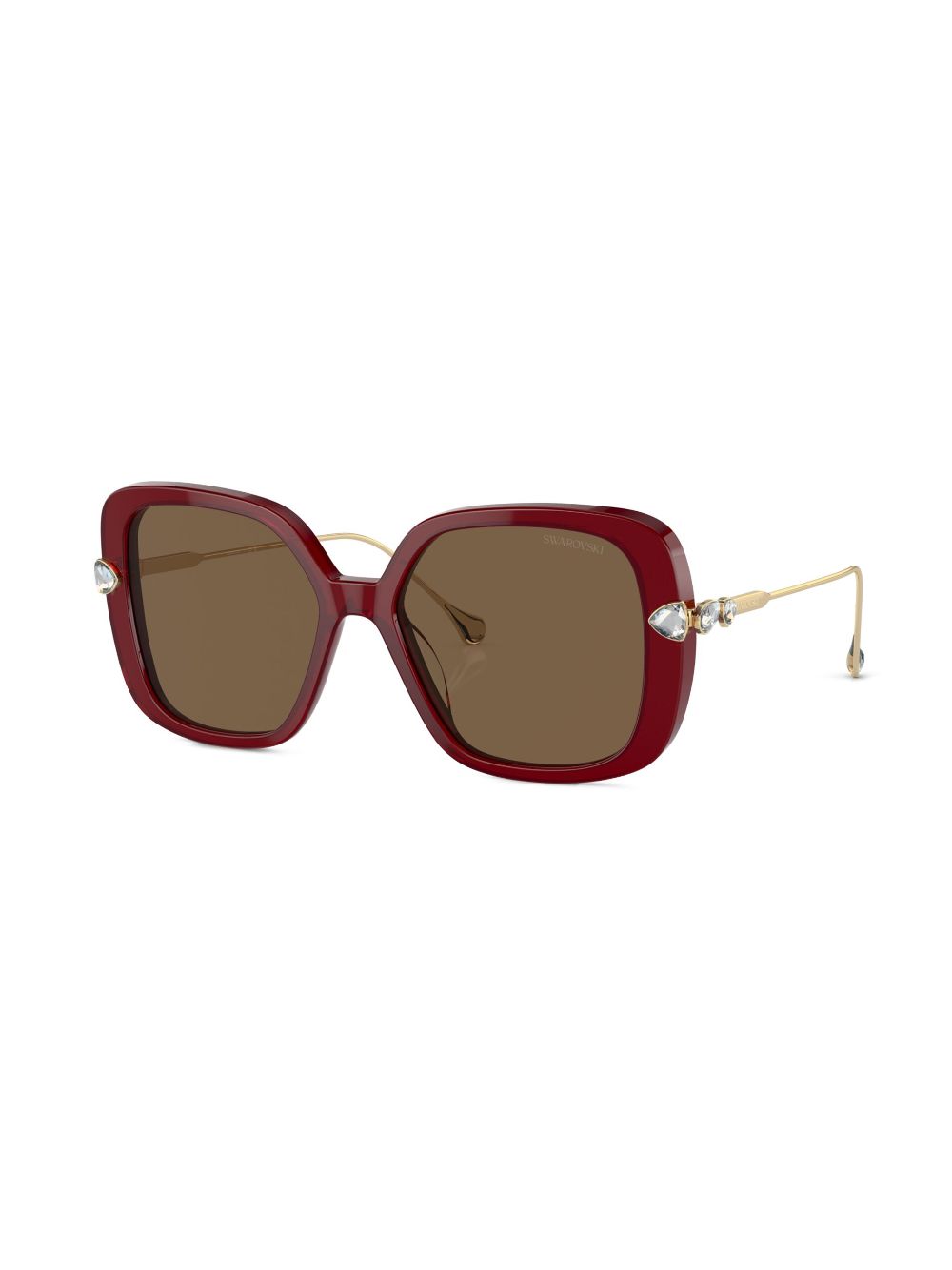 Swarovski crystal-embellished butterfly-frame sunglasses - Red