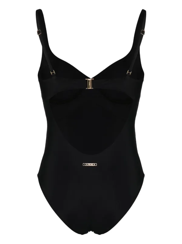 La Perla ロゴプレート ワンピース水着 | ブラック | FARFETCH JP