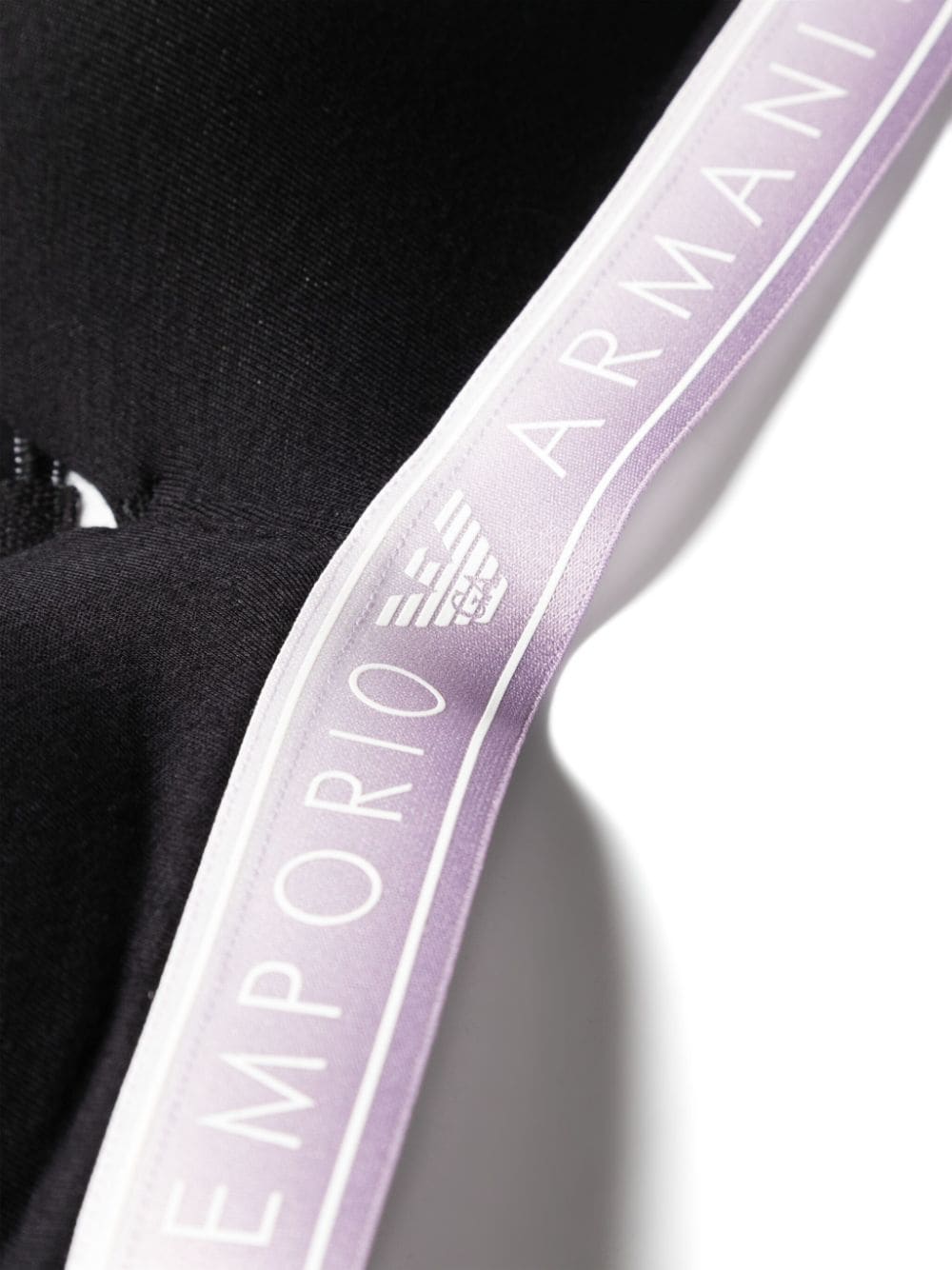 Shop Emporio Armani Logo-print Bra In Black