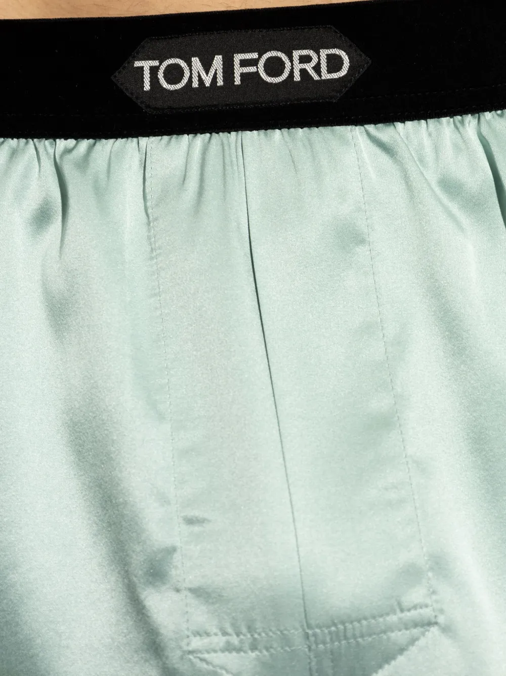 TOM FORD Satijnen boxershorts met logoband Blauw