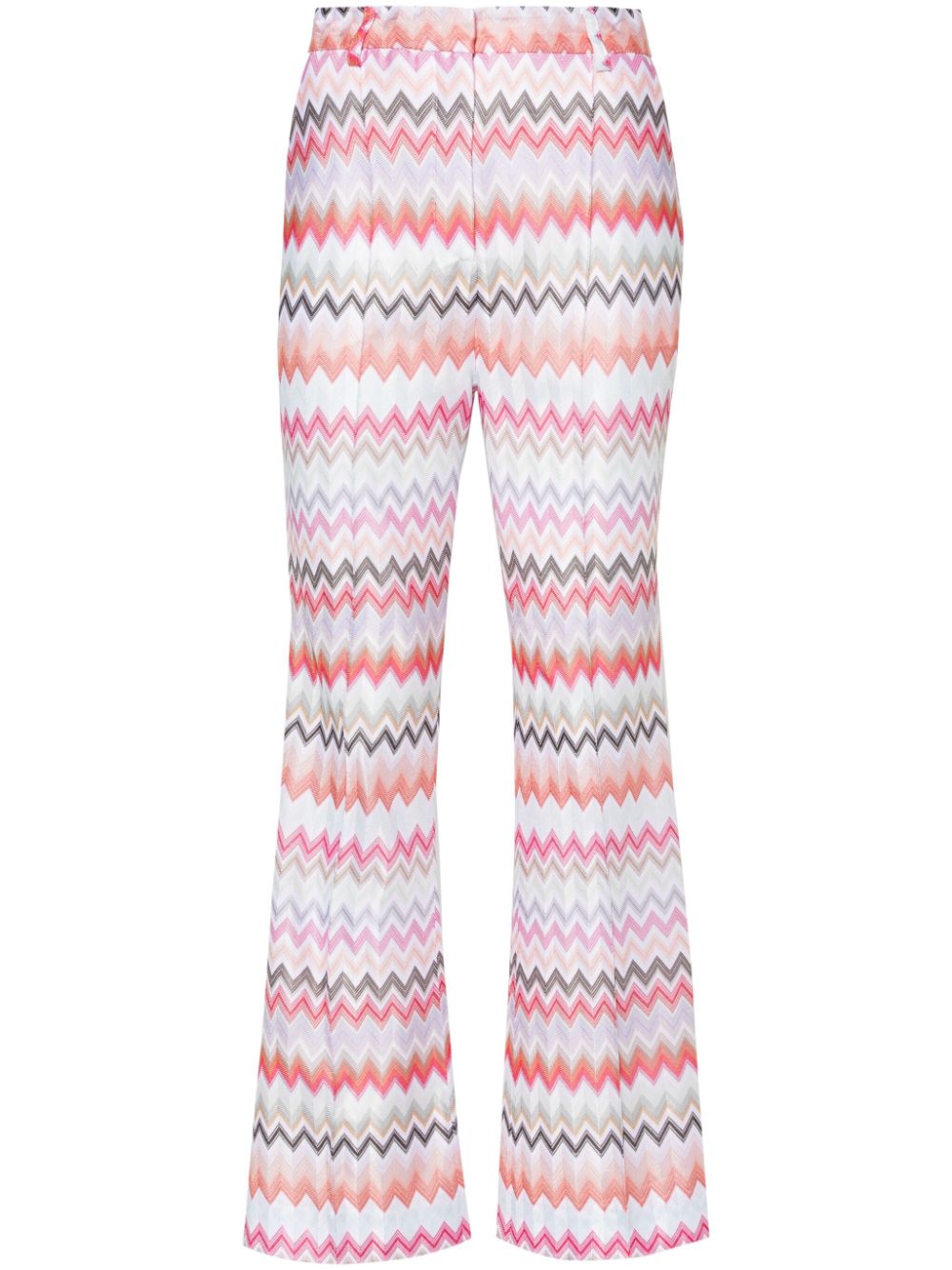 zigzag-woven cropped trousers