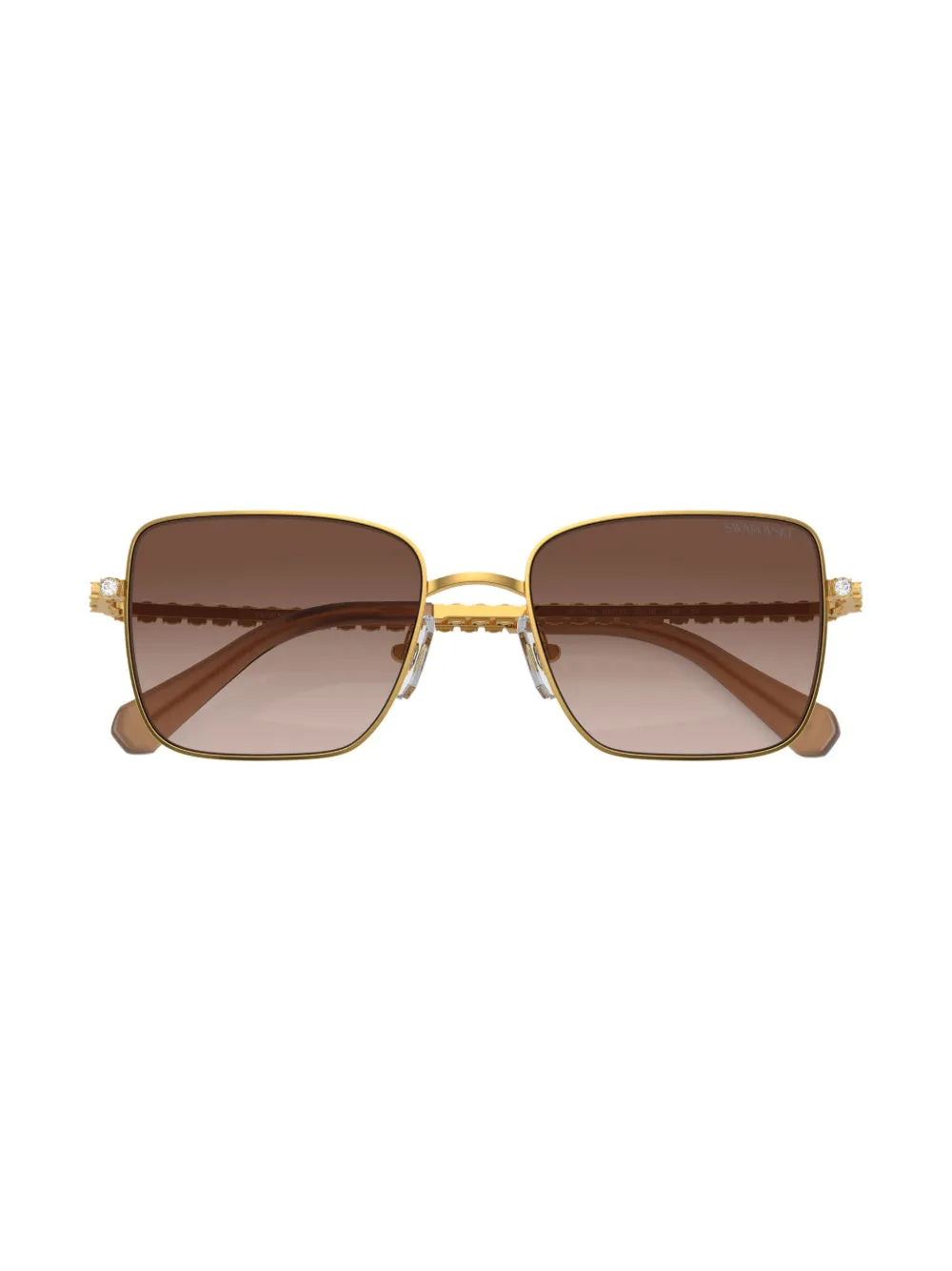 Shop Swarovski Crystal-embellished Square-frame Sunglasses In Yellow