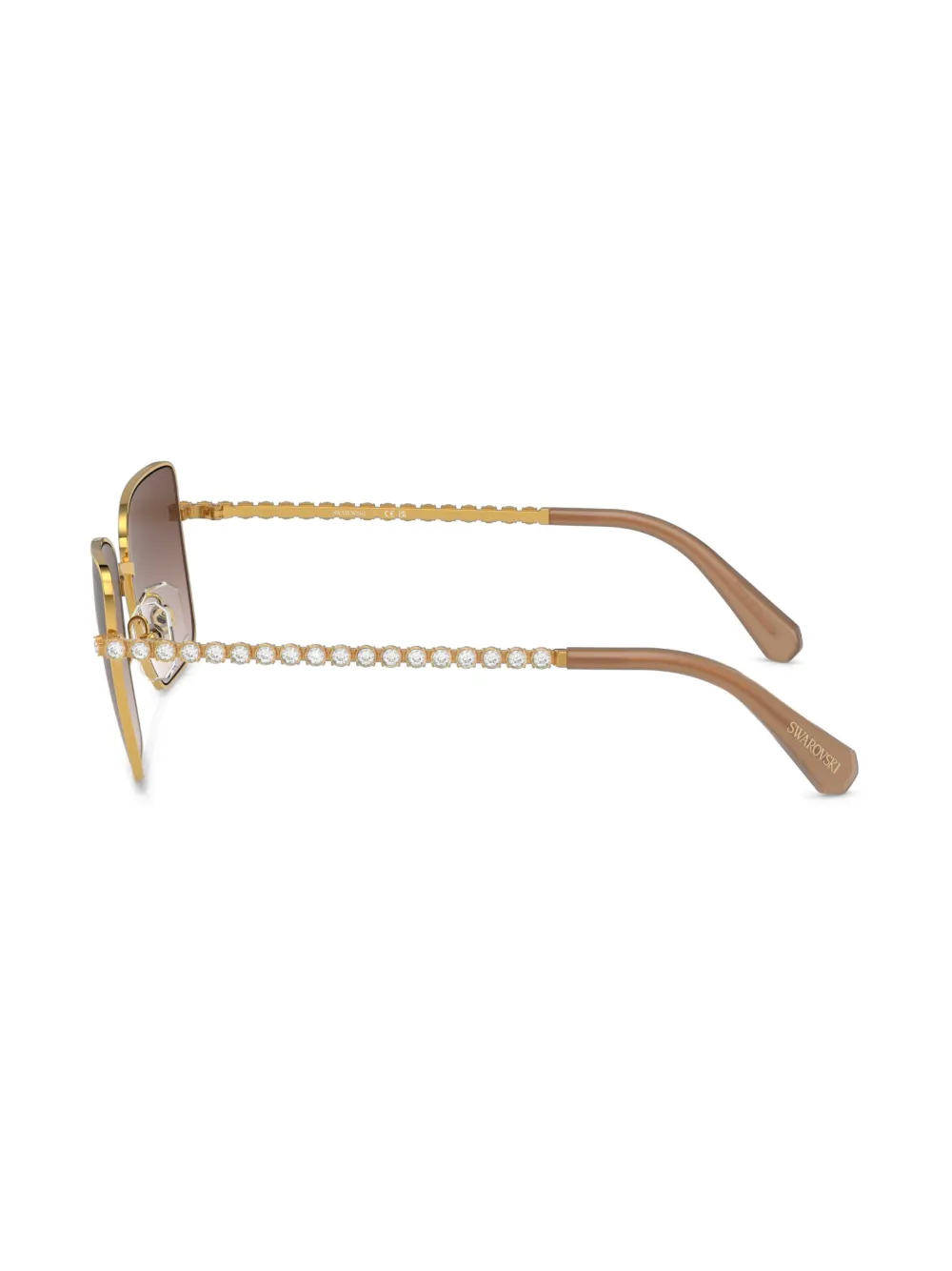 Shop Swarovski Crystal-embellished Square-frame Sunglasses In Yellow