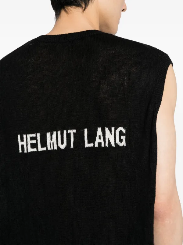 ヘルムートラング　ニットベスト Helmut Lang インターシャニット ベスト | ブラック | FARFETCH JP