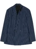 marina yee striped double-breasted blazer - Blue