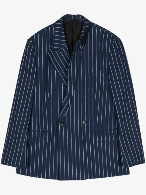 marina yee striped double-breasted blazer