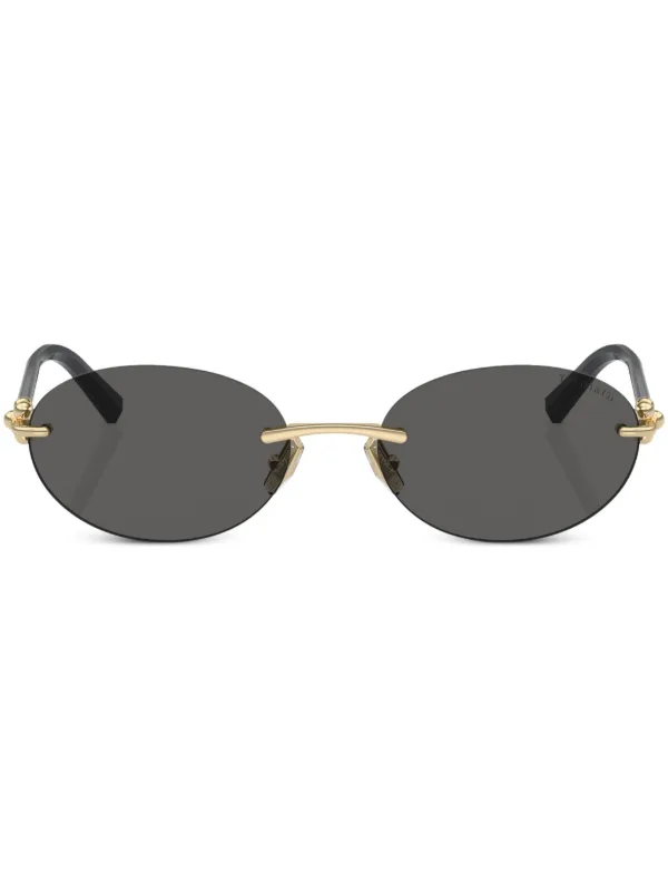 Tiffany & Co Eyewear Oval Frame Tinted Sunglasses | Black Tiffany & Co Eyewear Oval Frame Tinted Sunglasses | Black