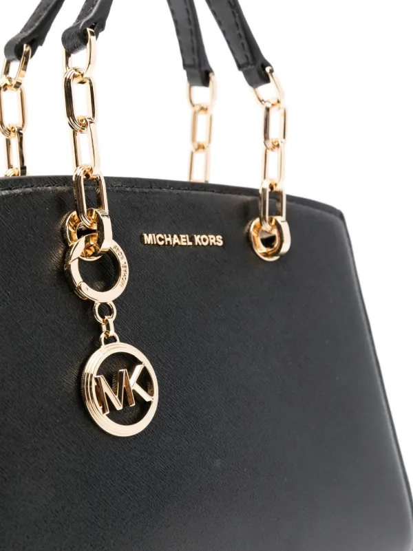 Gold Mk Taschen Schwarz Michael Michael Kors Cynthia Handtasche