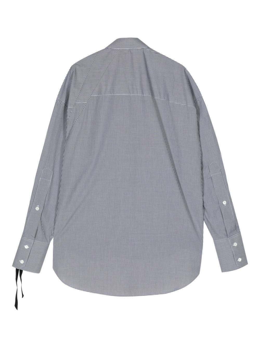 Shop Marina Yee Check-print Draped Cotton Shirt In Weiss