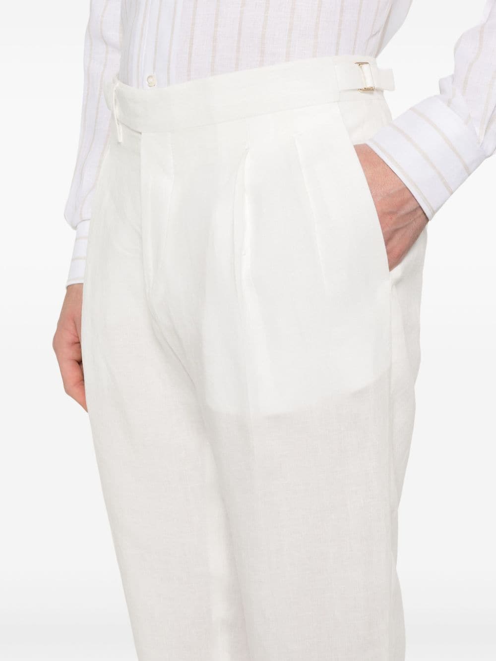 Shop Boggi Milano Edoardo Slim-cut Trousers In White