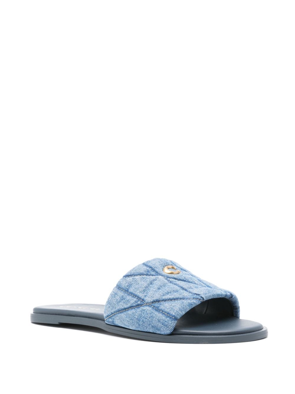 Coach Holly diamond-quilted sandals - Blauw