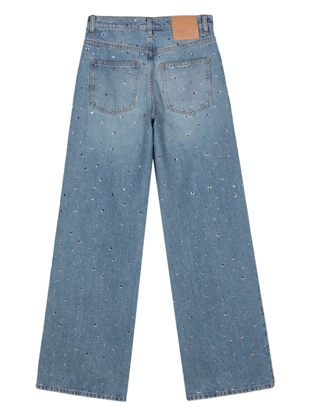 Shop Giuseppe Di Morabito Crystal-embellished Straight Jeans In Blue
