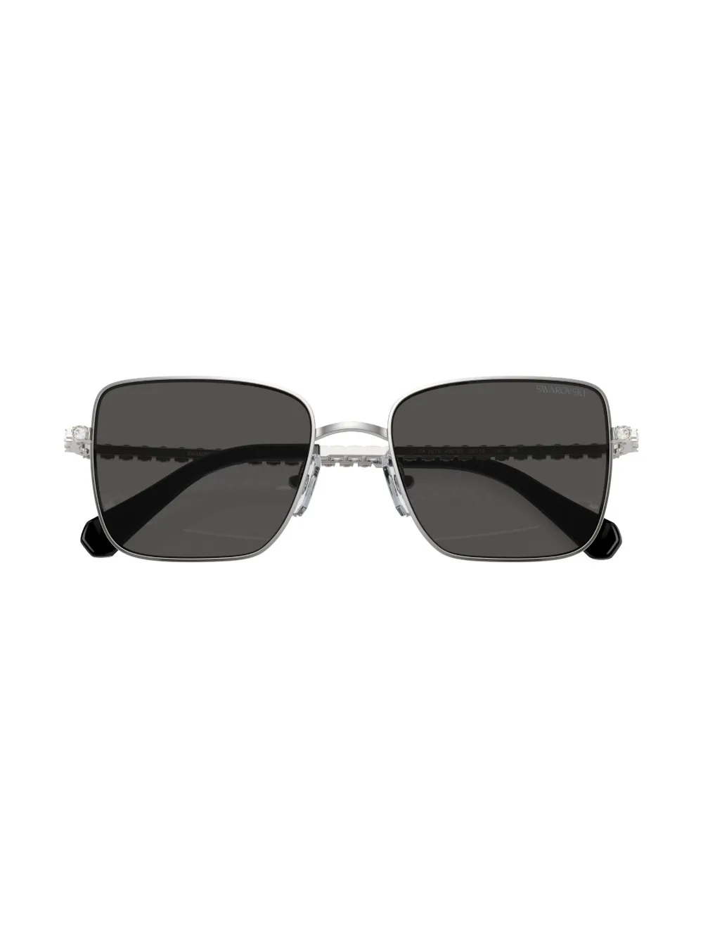 Shop Swarovski Crystal-embellished Square-frame Sunglasses In Silver