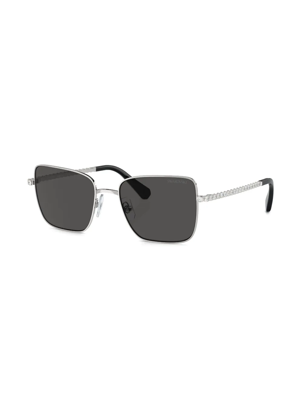 Shop Swarovski Crystal-embellished Square-frame Sunglasses In Silver