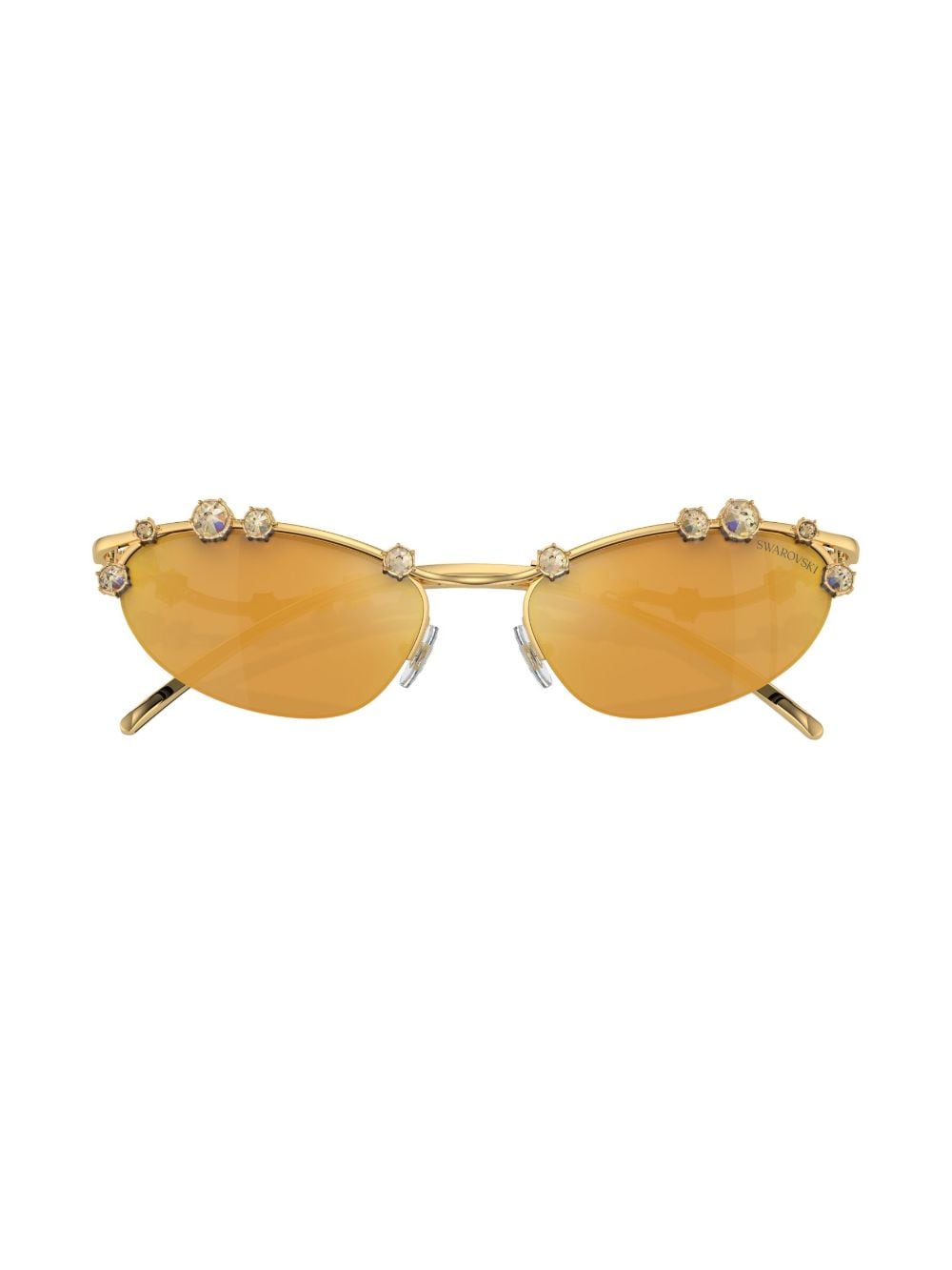 Shop Swarovski Crystal-embellished Cat-eye Sunglasses In Gold