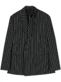 marina yee striped double-breasted blazer - Black