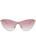 Swarovski crystal-embellished goggle-frame sunglasses - Gold