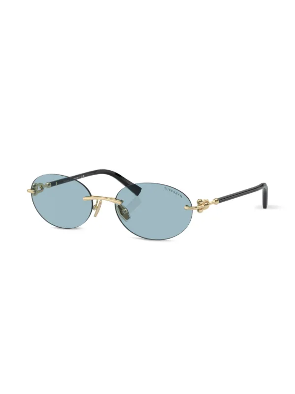 Tiffany & Co. オーバーサイズサングラス Tiffany & Co Eyewear オーバルフレーム サングラス | ブラック